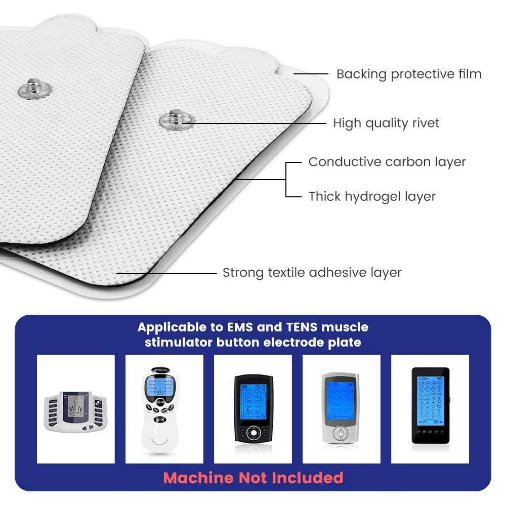 Physiotherapy Tens Electrode Pads Conductive Gel Therapeutic Pulse Pressure Electrical Compex Muscle Stimulator Massage Patches