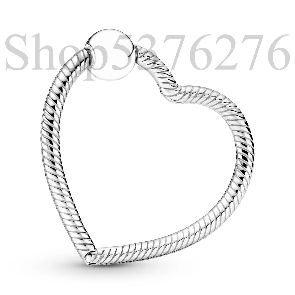 

Authentic 925 Sterling Silver Moments Heart Charm Holder Fit Fashion Women Bead Dangle Charm For Necklace Jeans Belt And Bag