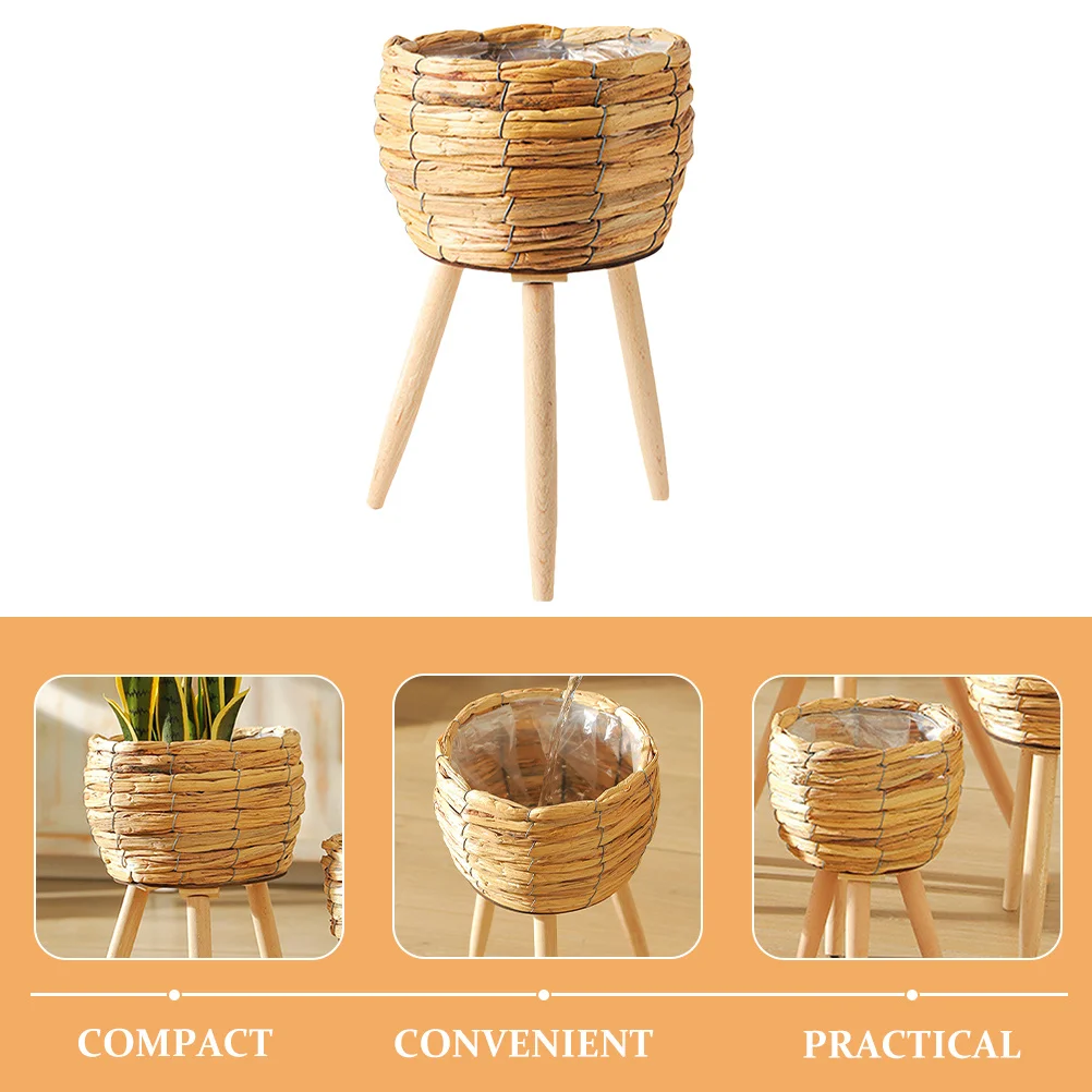 

Grass Woven Plant Pot Basket Artistic Design Flower Planter Basket Multi-Functional Home Living Room Decoration