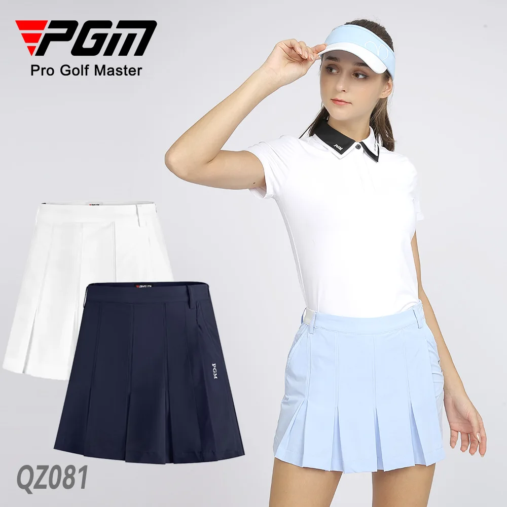 

PGM Women Golf Short Skirt Ladies Breathable Pleated Skort High Waist Elastic Waistband Culottes Anti-light Casual Pantskirt