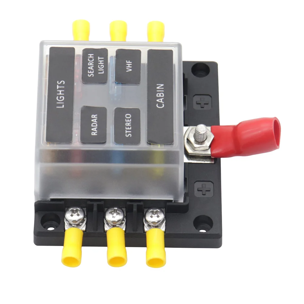 

1 set Fuse Box Set Automotive Replacement Waterproof Terminal Distribution Block 100A Capacity Red Led Indicator Durable