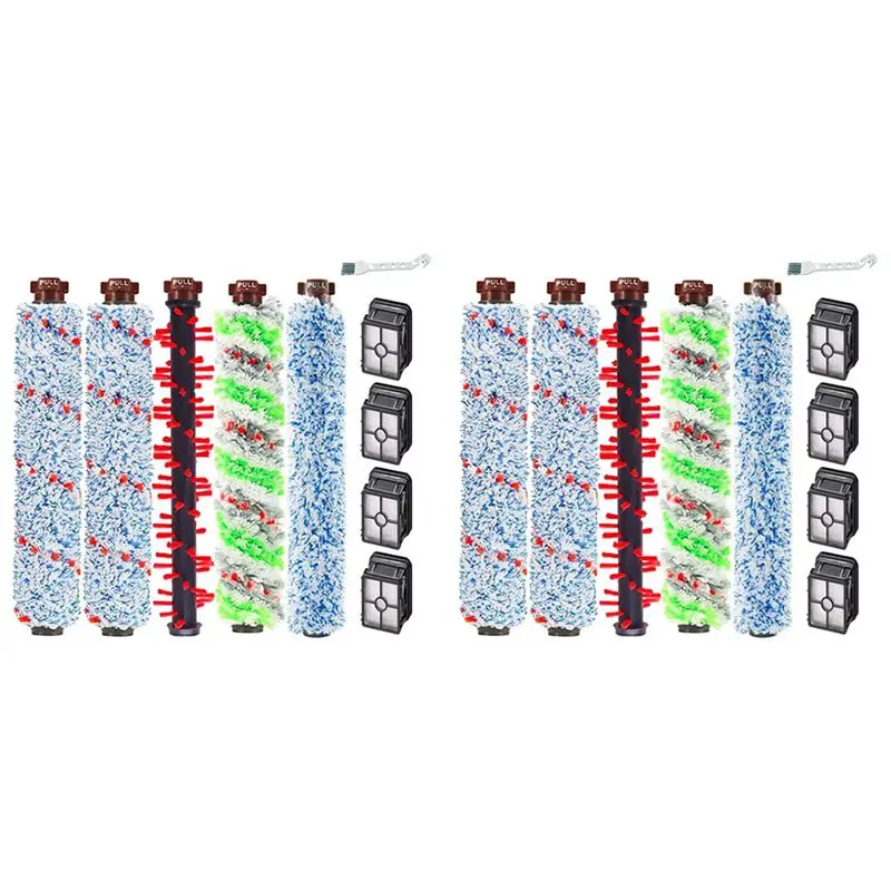 ABVI-2 Set Multi-Surface Pet Brush Rolls&Filters Replacement For Bissell Crosswave 1785 2303 2304 2305 2306 2551 2328