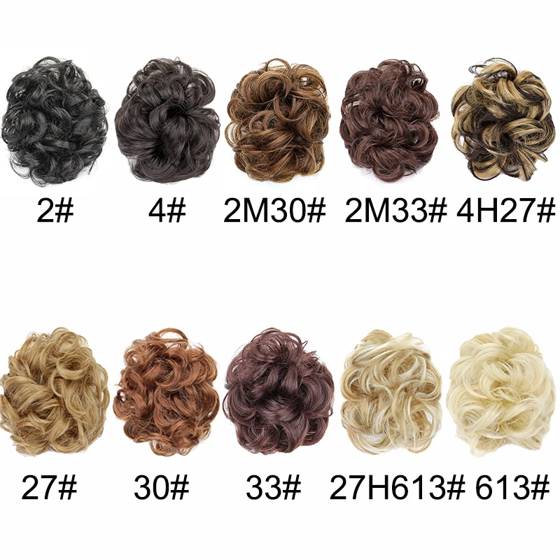 Synthetic Short Curly Messy Hair Bun Claw Clip in Hair Extension Hair Chignon Hairpiece for Women
