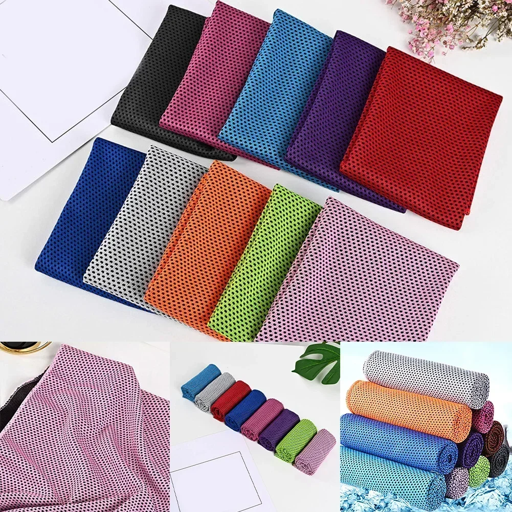 Quick-Dry Cold Sensation Towel Portable Super Absorbent Ice-cool Washcloth Fitness/Yoga/Running/Camping/Swimming Sports Towel