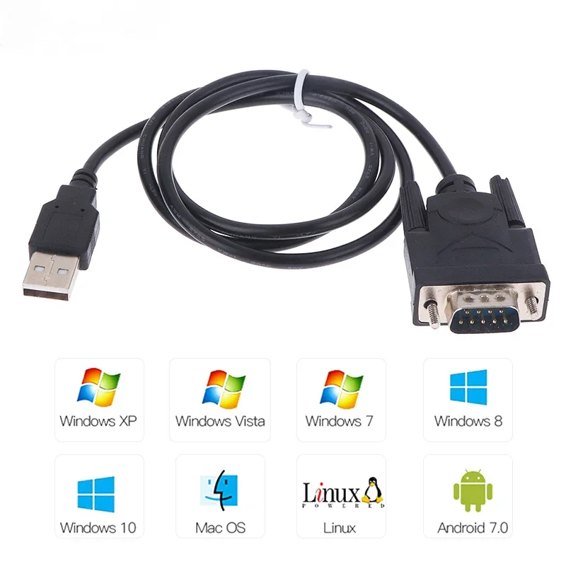 USB RS232 zu DB 9-poliger Stecker Adapter Konverter unterstützt Win 7 8 10 Pro System verschiedene PC-Anschlüsse serielle Geräte Kabel