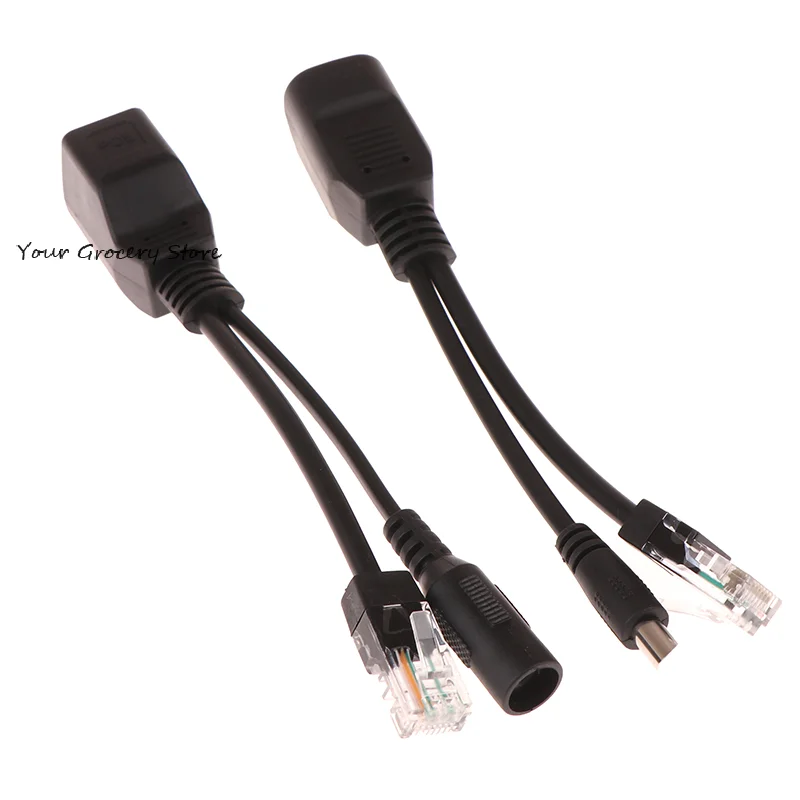1 Pair Passive Power Over Ethernet Adapter Cable POE Cable POE Splitter RJ45 Injector Power Supply Module 12v
