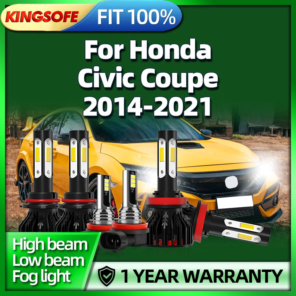 

180W 4Side Chip Led Bulb Canbus 9005 H11 Car Headlight Fog Light 6000K For Honda Civic 2014 2015 2016 2017 2018 2019 2020 2021