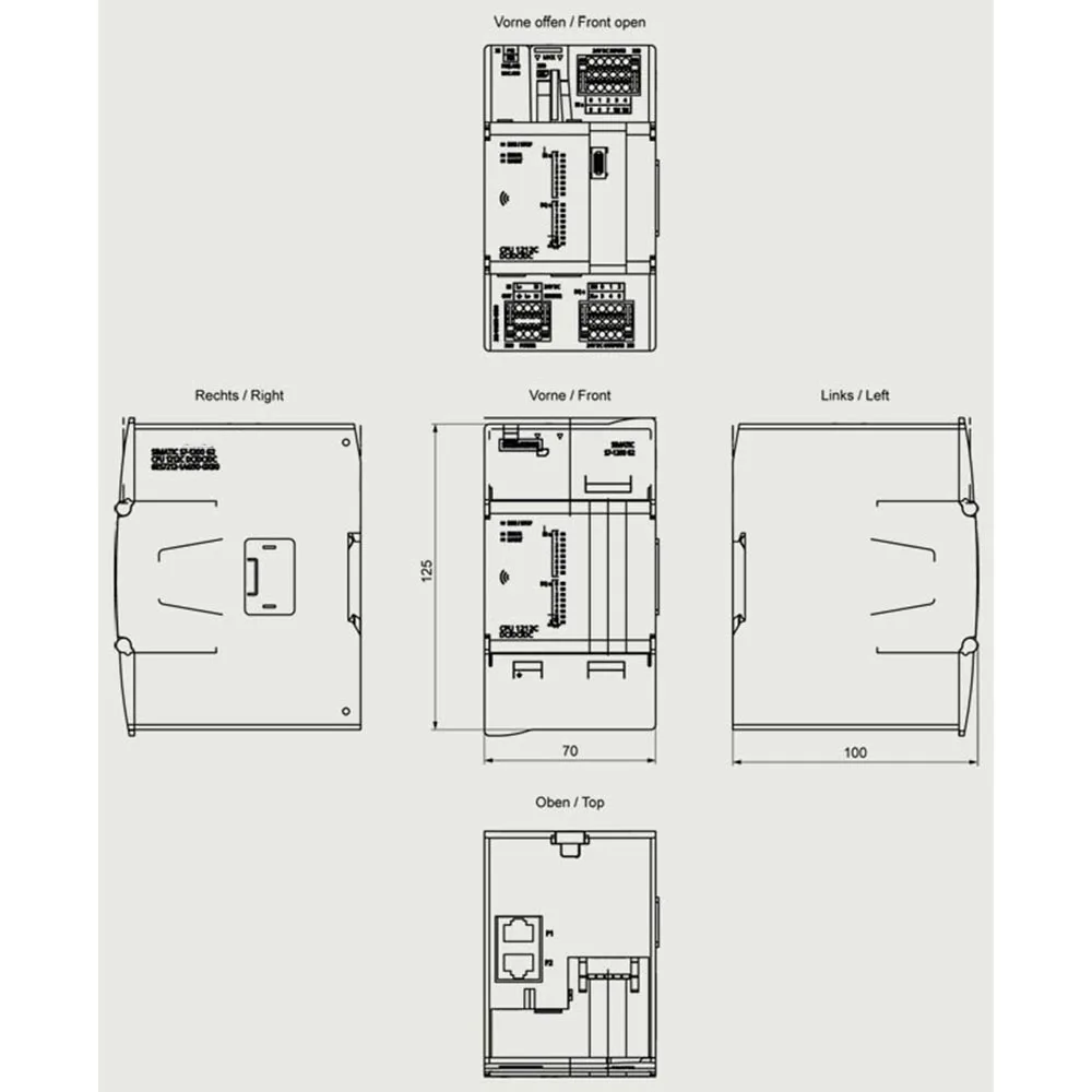 Kompakte SPS-CPU-Einheit, Gleichstrom, 8 digitale Eingänge, 6 Transistorausgänge, Programm, Speicher, Automatisierung, Steuermodul 6ES7212-1AG50-0XB0