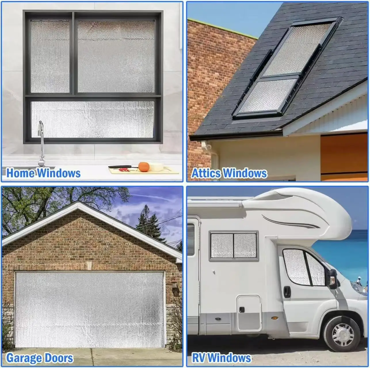 10m/Thermal Insulation Window Sun Blockers Anti Uv Window Film Anti Heat Double Side Aluminum Foam Heat Protection Window Cover