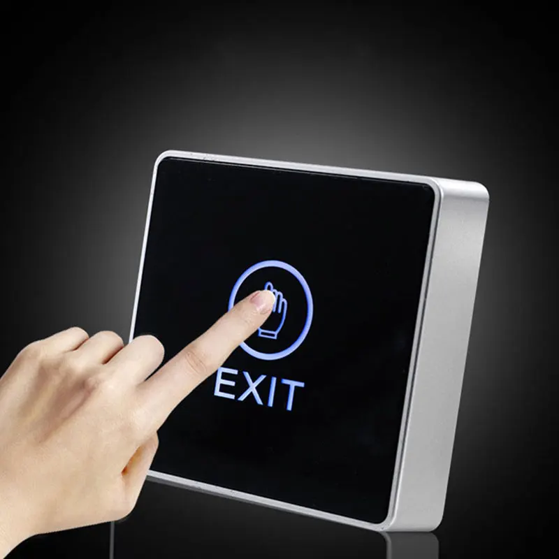 10pcs Touch exit button acrylic panel 86mm x 86mm NO/NC/COM output blue back light electric box cassette