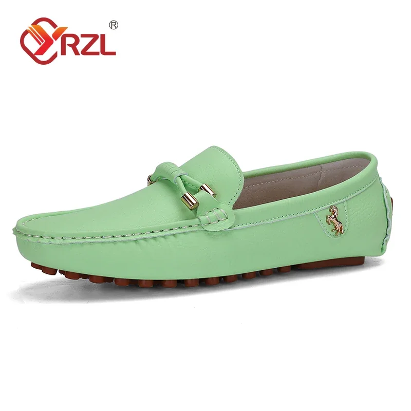 YRZL Loafer für Herren, Freizeitschuhe, Luxusmarke, 2024, Herren-Loafer, Mokassins, atmungsaktiv, Slip-On, grüne Fahrschuhe, Übergröße 37–48