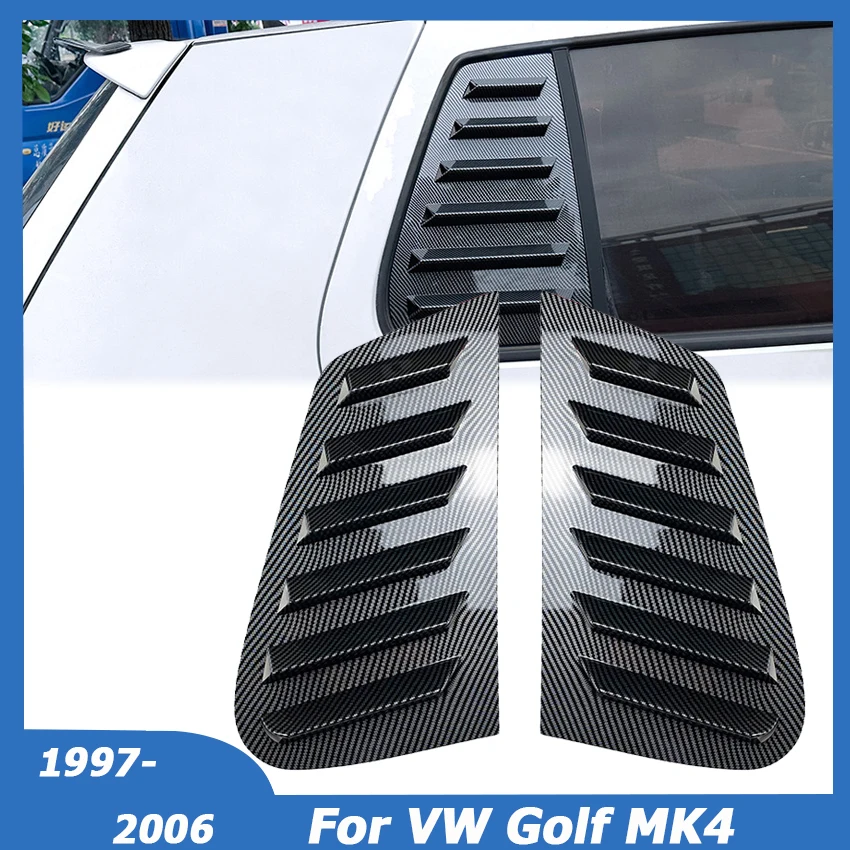 For Volkswagen VW Golf MK4 1997-2006 Rear Window Shutter Quarter Scoop Cover Trim Louver Side Vent Trim Sticker Car Accessories