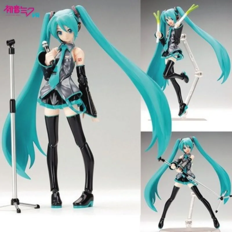 Anime figure figma 014 Hatsune Miku figure with movable joints face changing beautiful girl cartoon doll model ornament toy gift