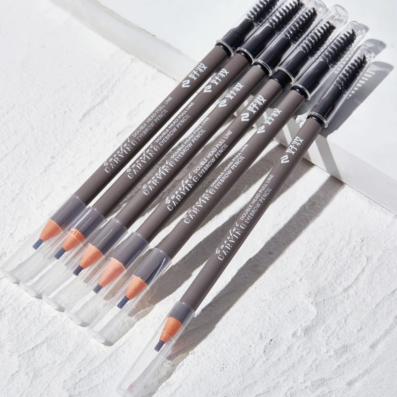 قلم حواجب مزدوج الأطراف مستحضرات تجميل حواجب برية طبيعية فائقة الدقة مقاومة للماء والعرق ويدوم طويلاً ومقاومة للتلطخ