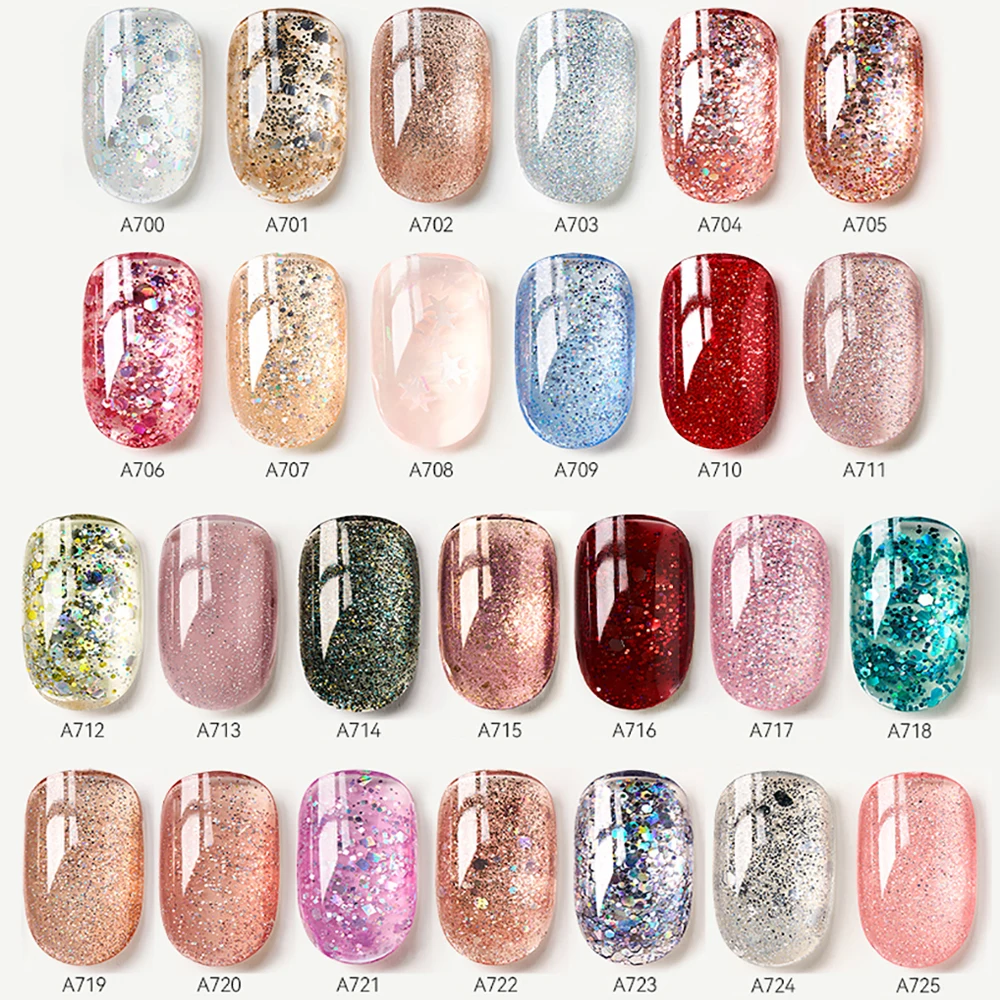 MAYCHAO 12ML Summer Red Glitter Gel Nail Polish Semi Permanent Soak Off UV LED Gel Varnish Nail Art Manicure Base Gel Top Coat