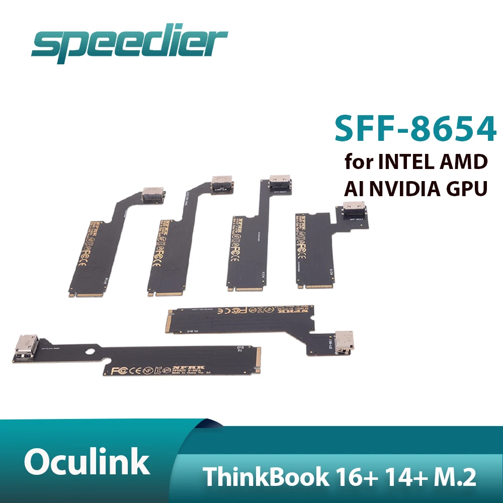 

ThinkBook 16+14+ M.2 To Oculink SFF-8612 External Graphics Adapter Riser Card for 2024 2025 AMD INTEL 2024 2025 AI NVIDIA GPU