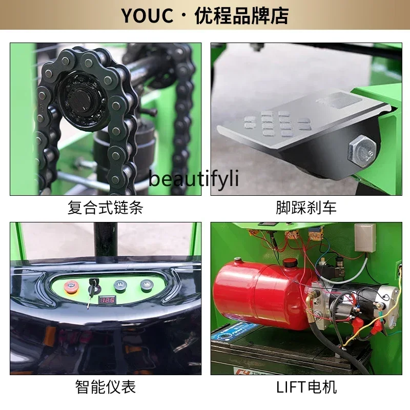 

YH55 Semi-electric forklift Electric stacker 2 tons hydraulic loading and unloading truck Lifting, hand push battery forklift