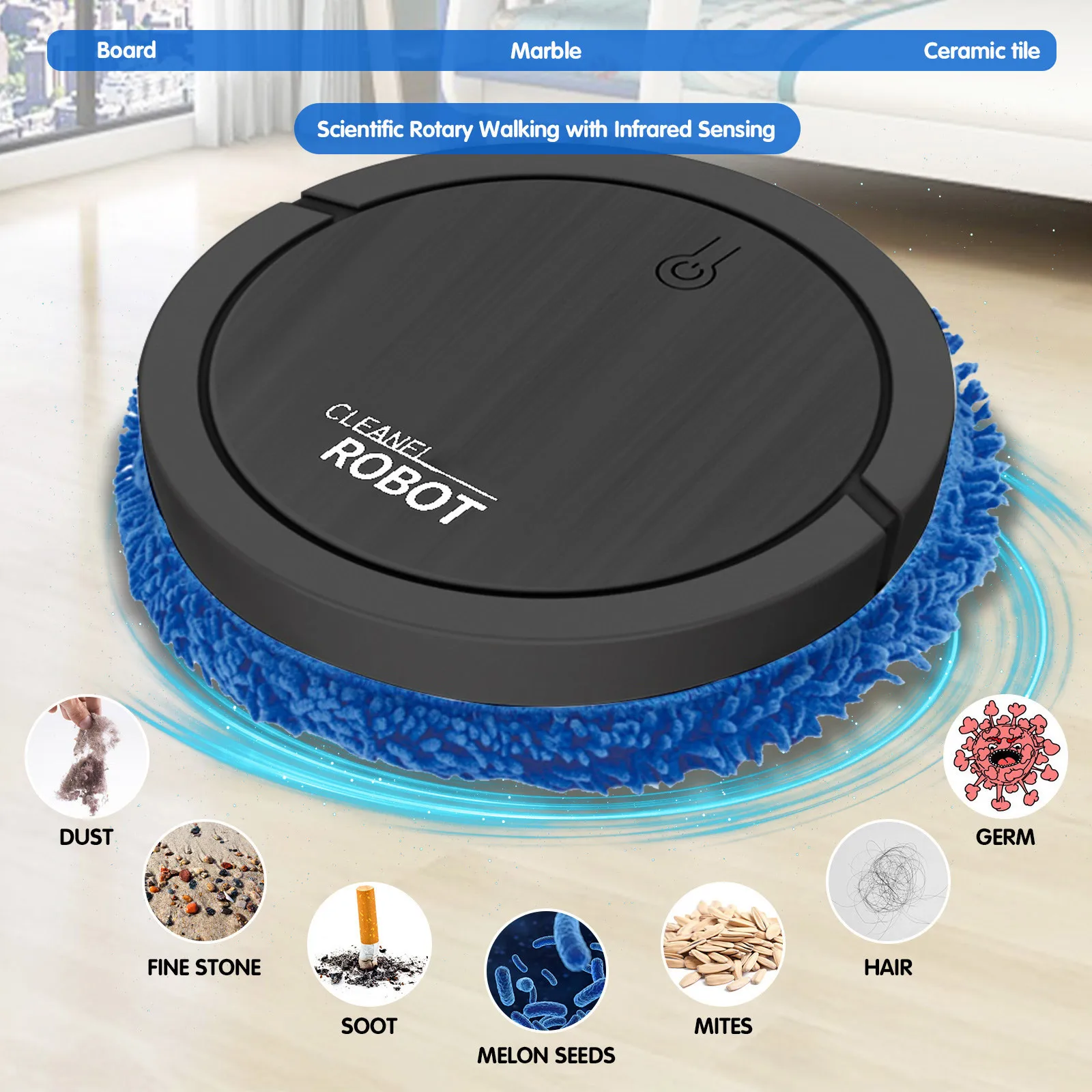 Smart Sweeper Wet and Dry Floor Cleaner Quiet Mopping Robot Pet Hair Cleaner Handheld Floor Brush for a Comfortable Living Space