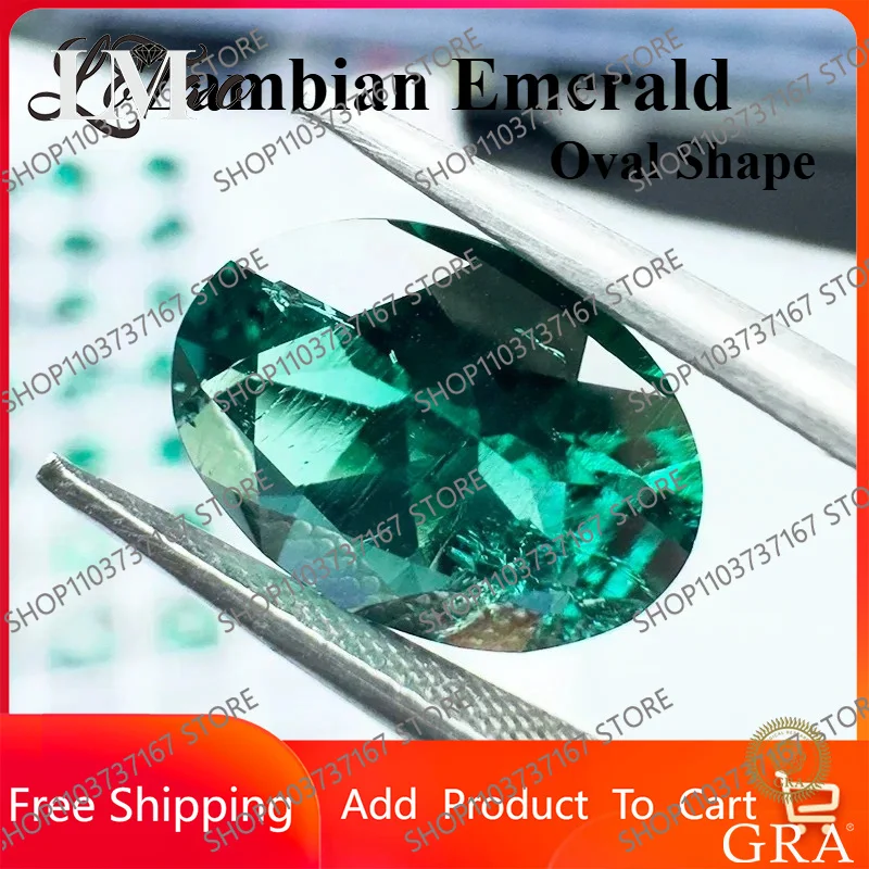 

Lab Grown Zambian Emerald Oval Cut Charms Gemstone for DIY Jewelry Ring Necklace Earrings Main Materials Selectable Certificate