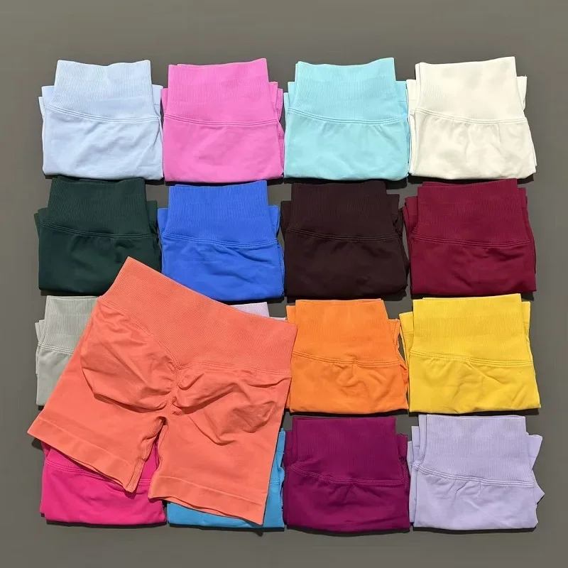 Women Fitness Workout Shorts Yoga High Waist Lift Butt Fitness Shorts Gym Running Sportswear Women Push Up Gym Leggings