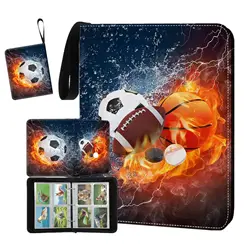 Football Card Album 4 Pocket Cards Binder 400 Double Sided Pocket Album for Sport Game Cards, Unique Card Collection Storage