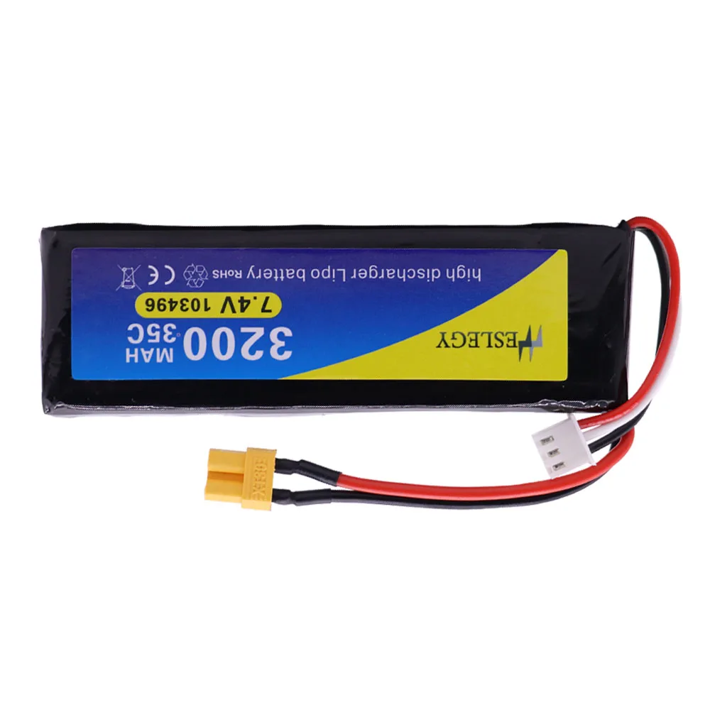 Upgrade Lipo Battery and charger for MJX Bugs 3 B3 RC Quadcopter Spare Parts 2s 7.4V 3200mah 35C Rechargeable toys Battery parts