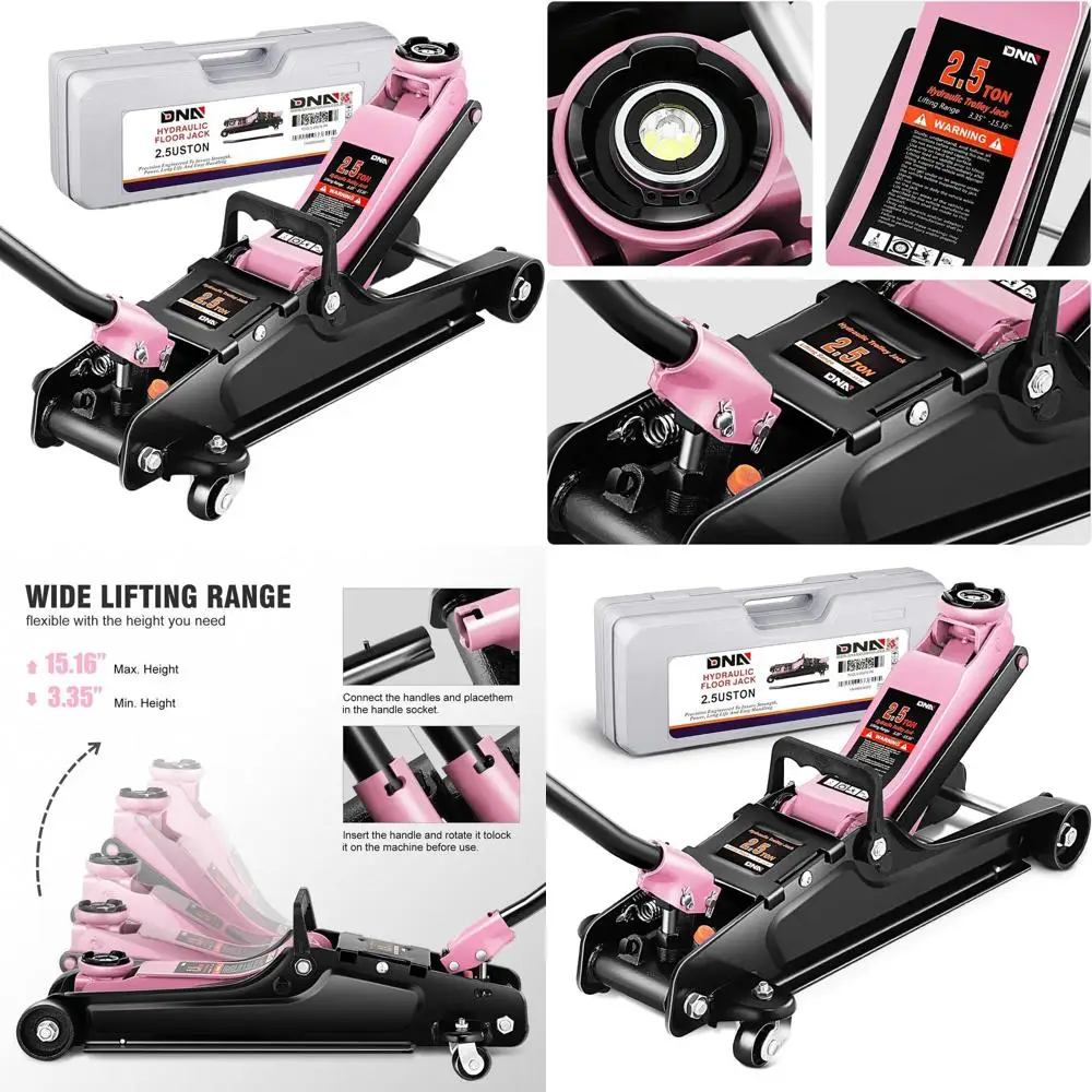 

2.5 Ton Pink Hydraulic Floor Jack, 3.35-15.16 Lift Range, 5500 lbs Capacity