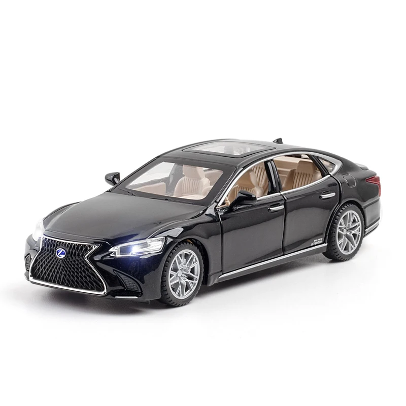 LEXUS-modelo de coche de aleación LS500H, escala 1:32, vehículo de juguete y troquelado, modelo de coche de Metal de alta simulación, luz de sonido, colección de juguetes para niños, regalo