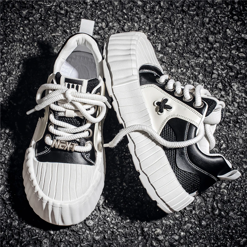 

Мужские повседневные кроссовки Original Designer Dissolve Bottom Punk Board Shoes из модной кожи, дышащие, на платформе, увеличивающие рост