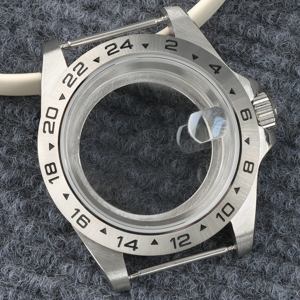 

Fit Explorer 2 Case 39mm NH35 GMT Steel Solid Bezel Watch Case Sapphire glass For Seiko NH35 NH36 NH38 NH34 Movement 28.5mm Dial