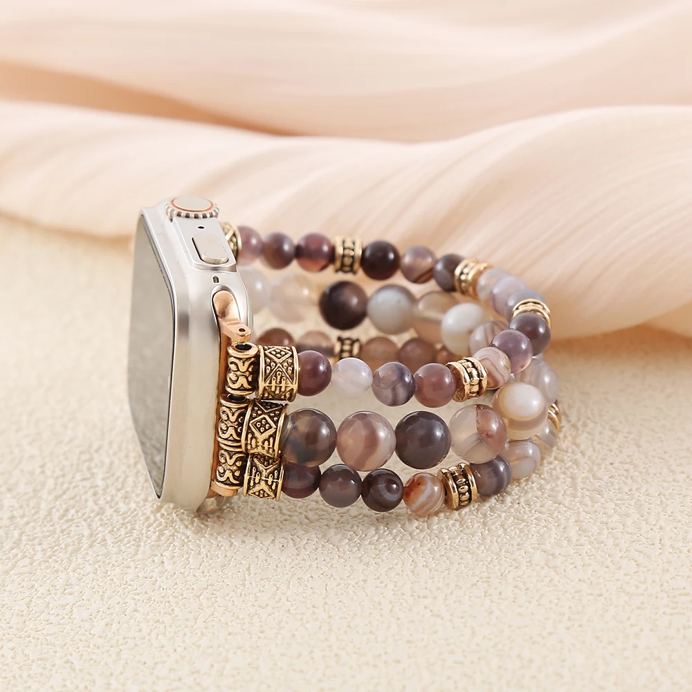 

Эластичные ремешки для умных часов с натуральными камнями, аксессуары, совместимые с Apple Watch 38 мм, 40 мм, 41 мм, 42 мм, 44 мм, 45 мм, 46 мм, 49 мм, серия