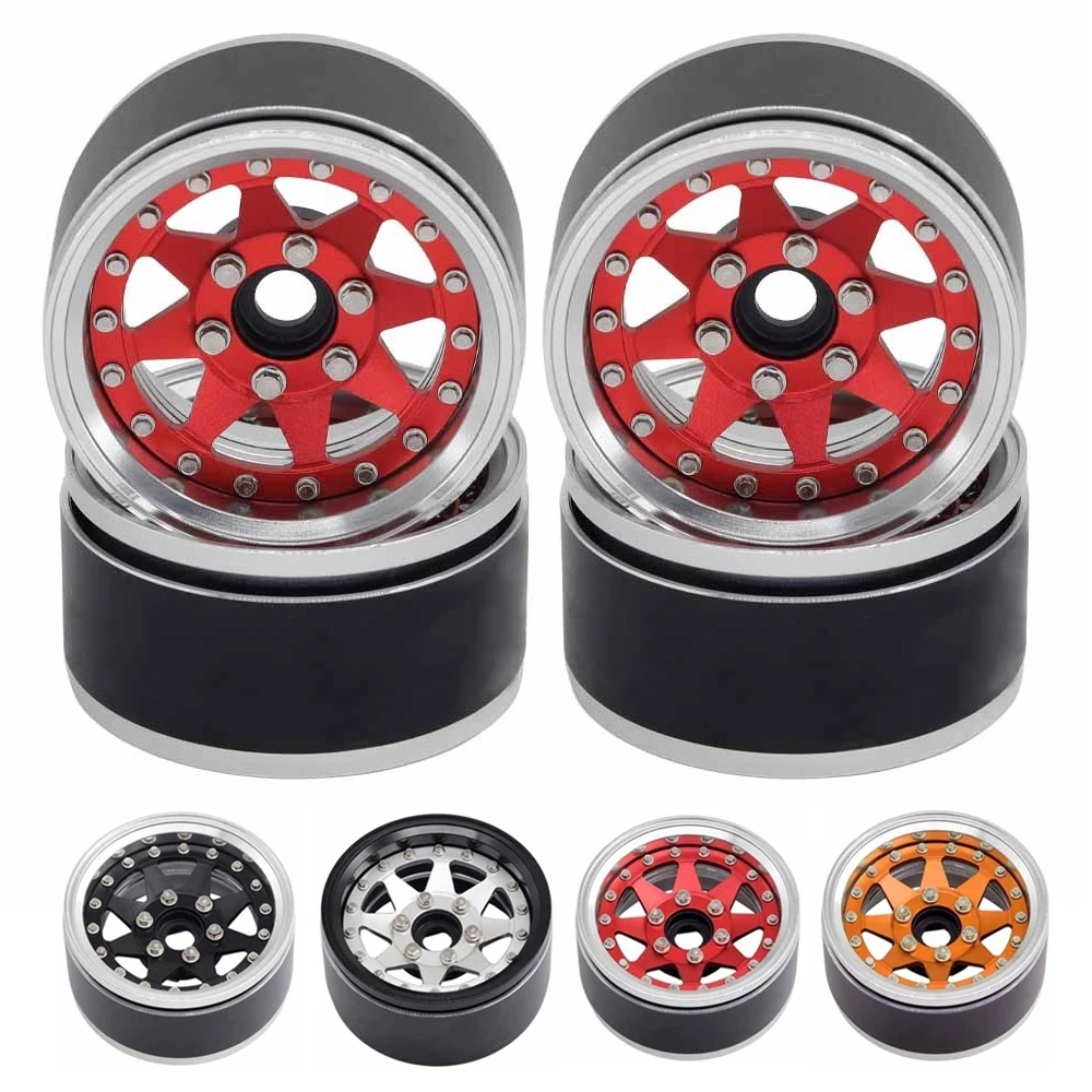 

4 шт., металлический обод колеса с ЧПУ 1,9 дюйма, ступица обода колеса для 1/10 RC гусеничного автомобиля, осевой SCX10 Traxxas TRX4 MST RC4WD D90 Redcat Gen8