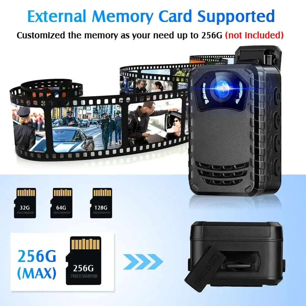 

BOBLOV N9 Mini Body Camera 1296P HD, Night Vision 10m, 64GB, 10HR Recording, Portable Body Cam for Security Police
