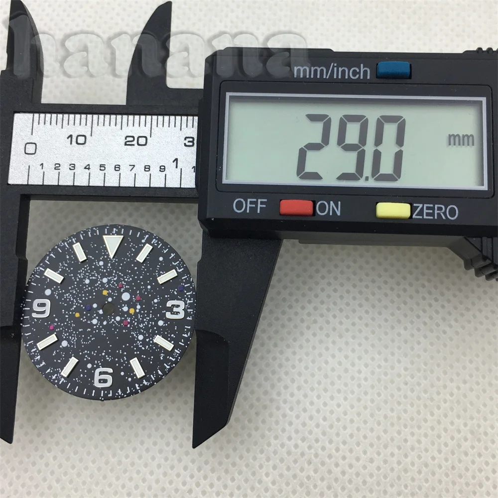 NH35 29mm dial biru langit hijau dengan luminescence hijau NH35A ETA2824 2836 Miyota 8215 821A Pearl DG2813 3804 Seagull 1612 movement