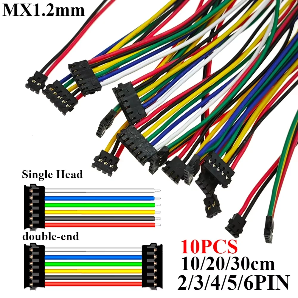 

10PCS Lithium Battery Cable Set 1.2mm Pitch Terminal Wire 78171 78172 Plug & Socket Connecting Line 2P/3P/4P/5P/6Pin Single/Dual
