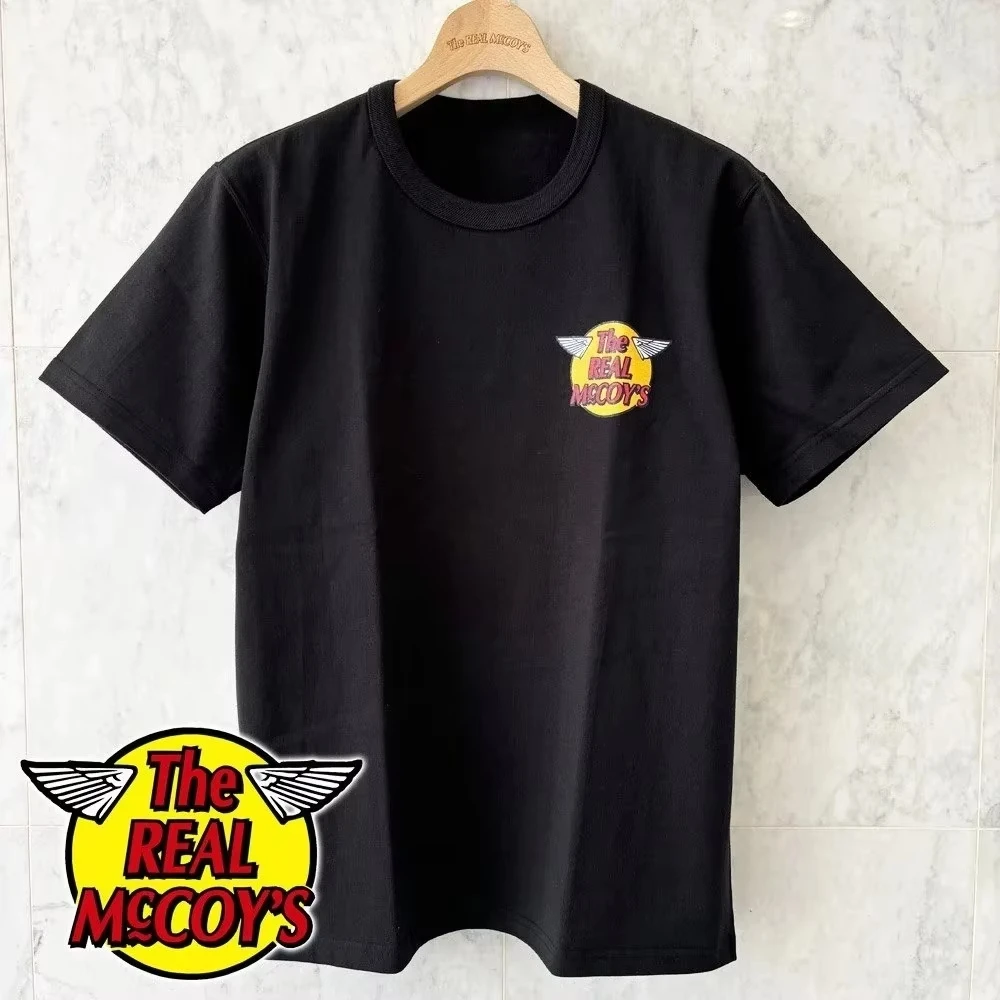 

2025 Japanese Brand The REAL 25ss McCOY'S Classic LOGO Short-sleeved T-shirt Men's and Women's Pure Cotton Casual Versatile Top