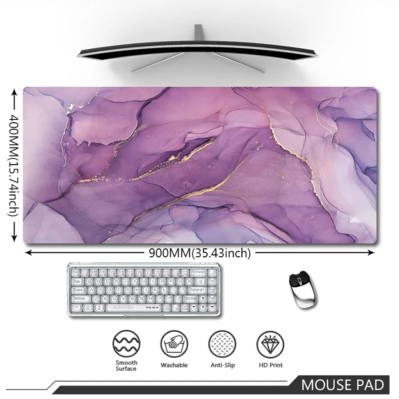 Mouse Pad De Mármore Colorido, Grande Original Mousepad, Mesa De Jogos Para Computador, Tapetes De Mesa, Notebook, Teclado, Tapete De Escritório, Almofada De Borracha