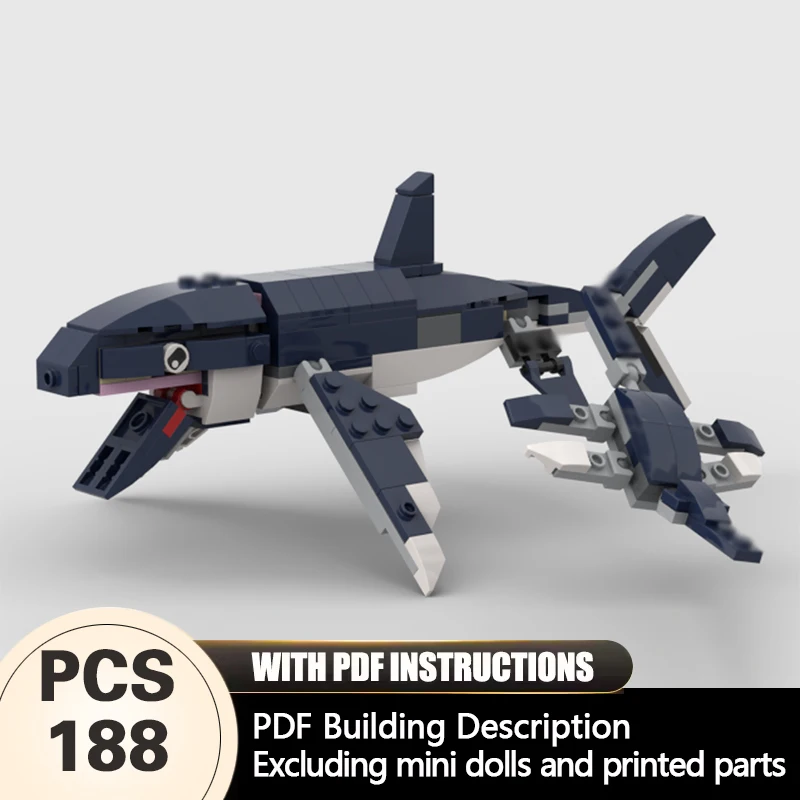 

Creators Animal Series Model MOC Building Bricks Shark Modular Technology Gifts Holiday Assemble Children Toys Suit