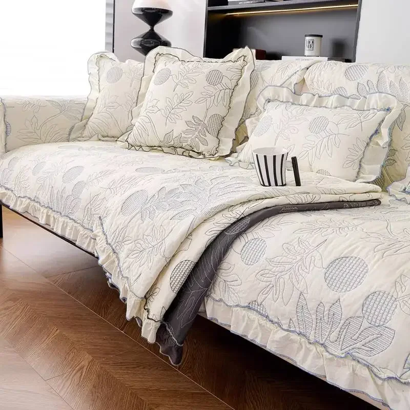 Cotton Universal Sofa Cover Small Floral Fresh Style Non-slip Sofa Cushion Living Room Four Season Couch Protector Sofa Towel