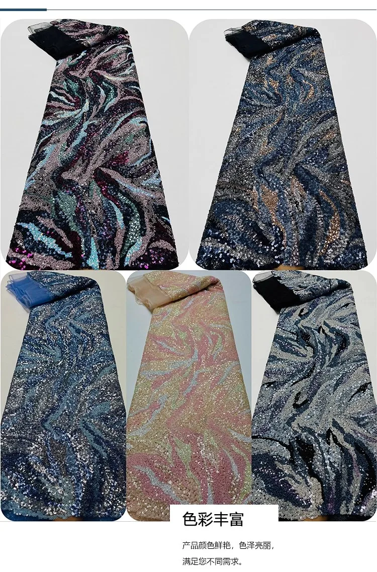 

1yard new gauze fabric for patchwork Vintage colored striped sequin embroidery tissu Dress and wedding cheongsam fabric