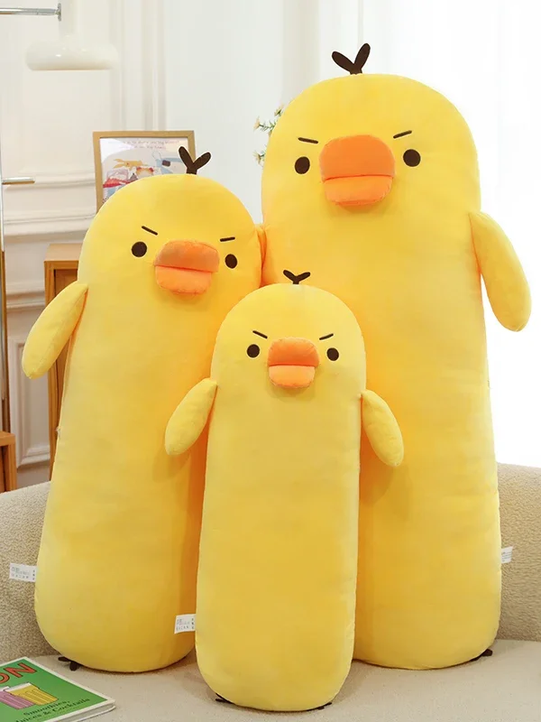 Cute Long Chicken Plush Toy Pillow Cartoon Sleep Companion Leg Clamp Bedding Doll Soft Fabric Art Toy for All Ages in Stock