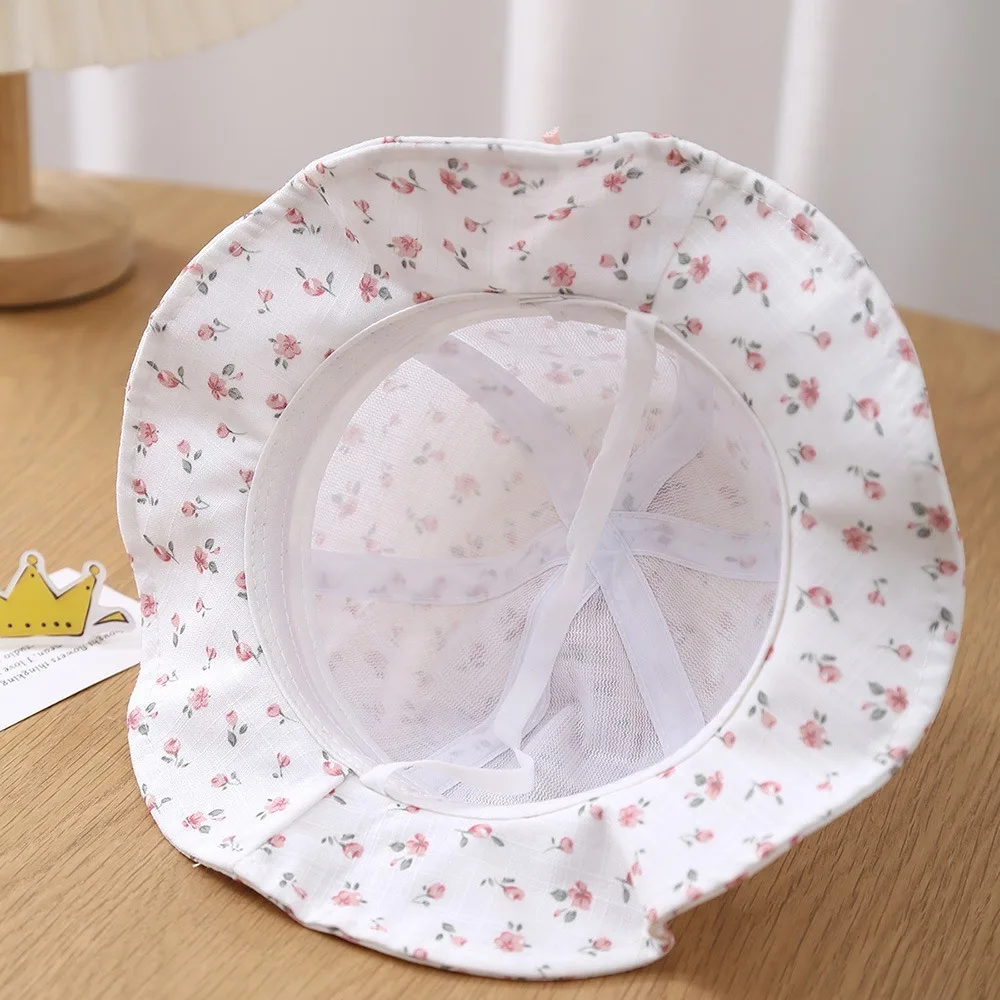 

New Fresh Floral Bucket Hat Anti-Sun Anti-UV Fishing Cap Breathable Adjustable Sunscreen Hat Gift