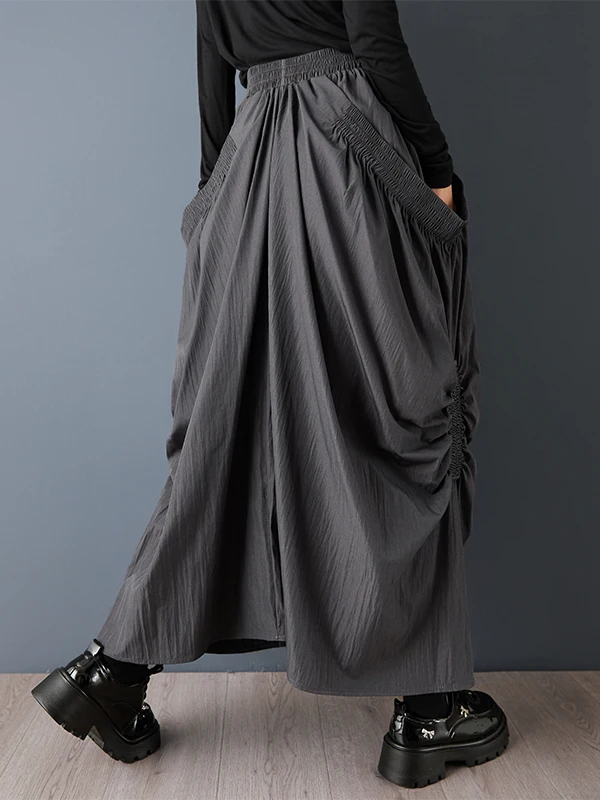 Modna asymetryczna spódnica damska z elastyczną talią, plisowana, z wysokim stanem, w kształcie litery A, codzienna spódnica z wysokim stanem.