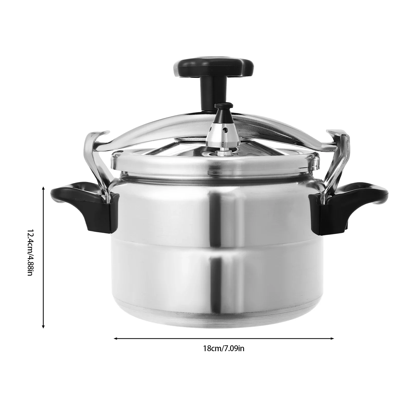 3L Mini Pressure Cooker, Aluminum Alloy Pot Lightweight& Portable Flat Bottom Pot Family Small Pressure Cooker with Two Handles