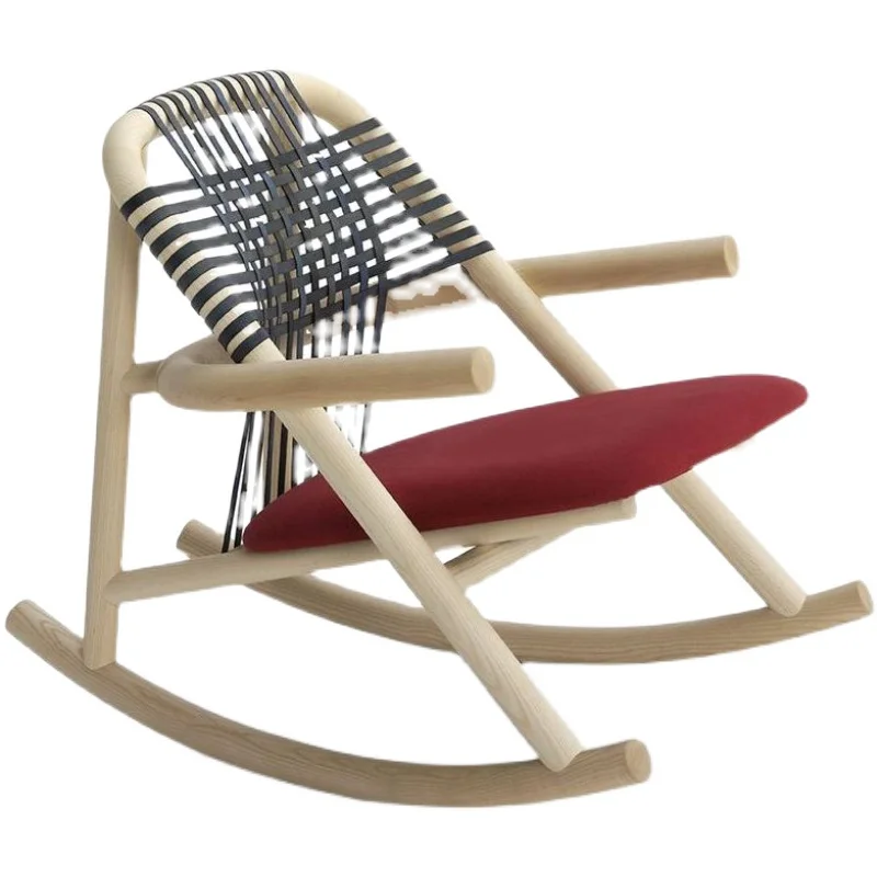 

Outdoor leisure teak sofa courtyard single rocking chair recliner