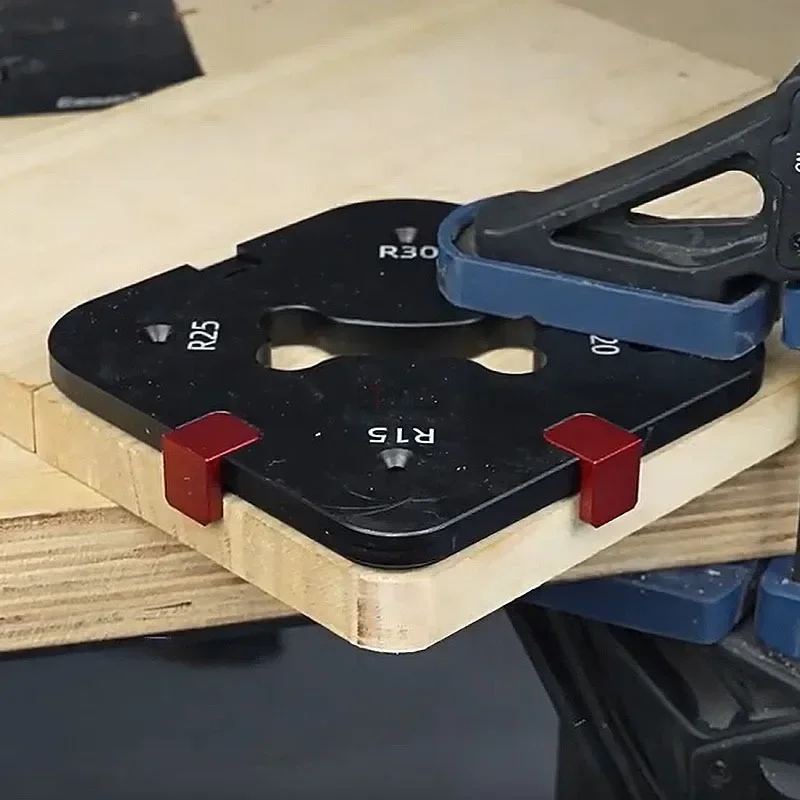 Woodworking Corner Chamfering Template 4-in-1 R-angle Arc Cutting Mold Electric Router DIY Slotting Jig R15-R50 Radius Template