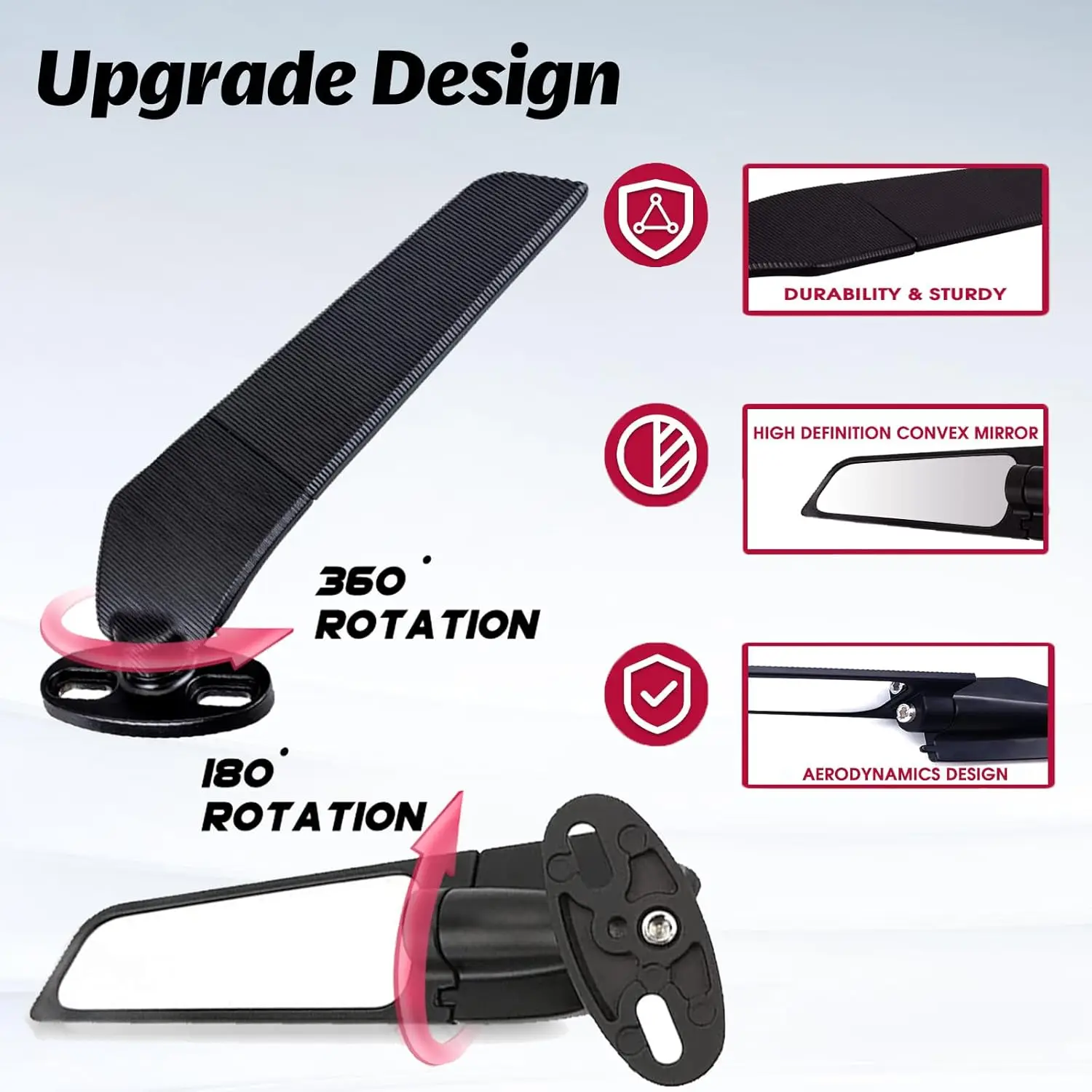 Motorcycle Mirror Modified Wind Wing Adjustable Rotating Rearview Mirror For Ducati Aprilia Honda Suzuki Yamaha Kawasaki BWM KTM image 4