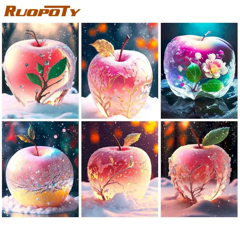 RUOPOTY Painting By Numbers For adult Fruit Acrylic Paint By Numbers For Adults Diy Handpainted Canvas Painting Wall Art