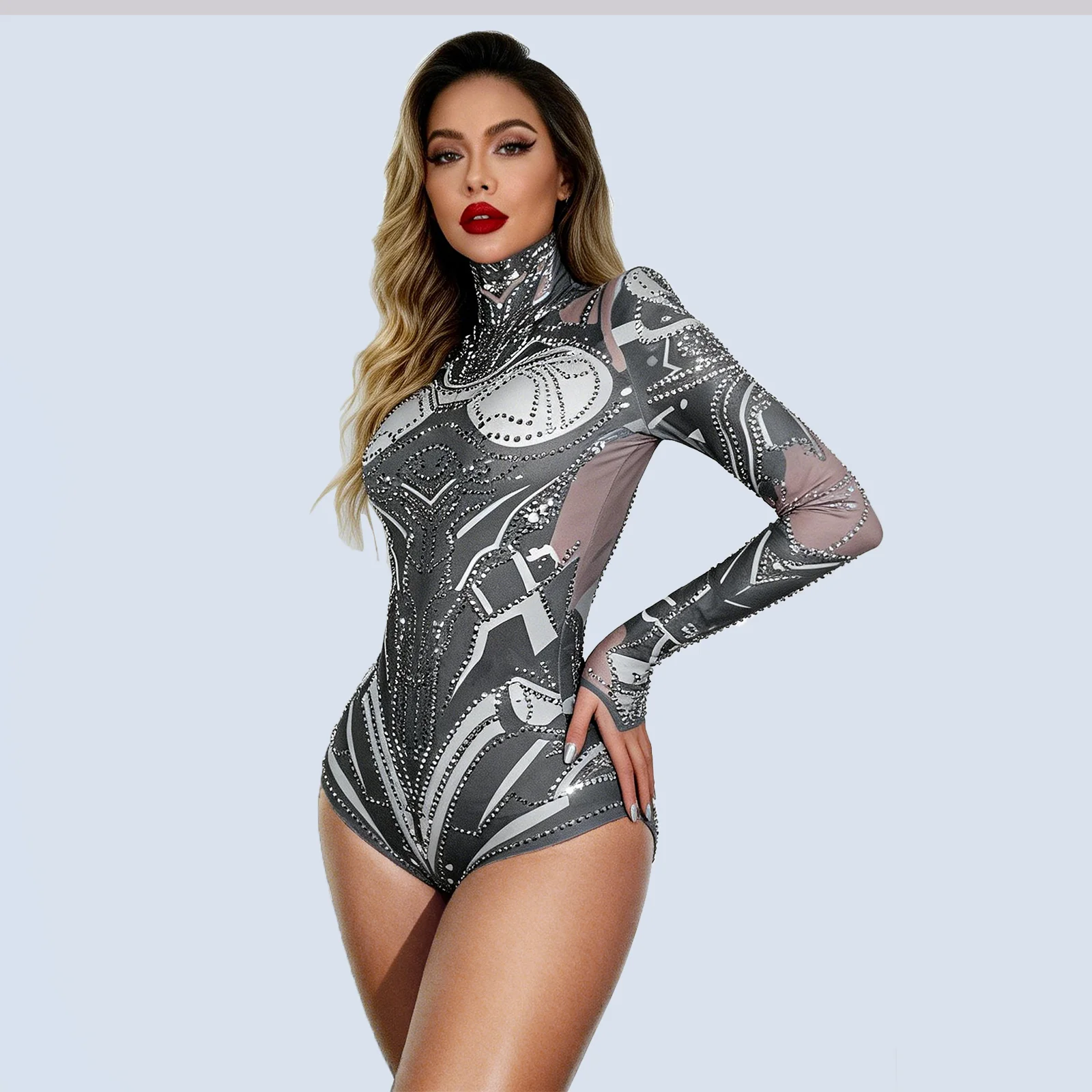 

Stage Clothes Rhinestones Bodysuit High Street Drag Queens Costume Woman Show Suit Performance Outfits Nightclub Evening Party