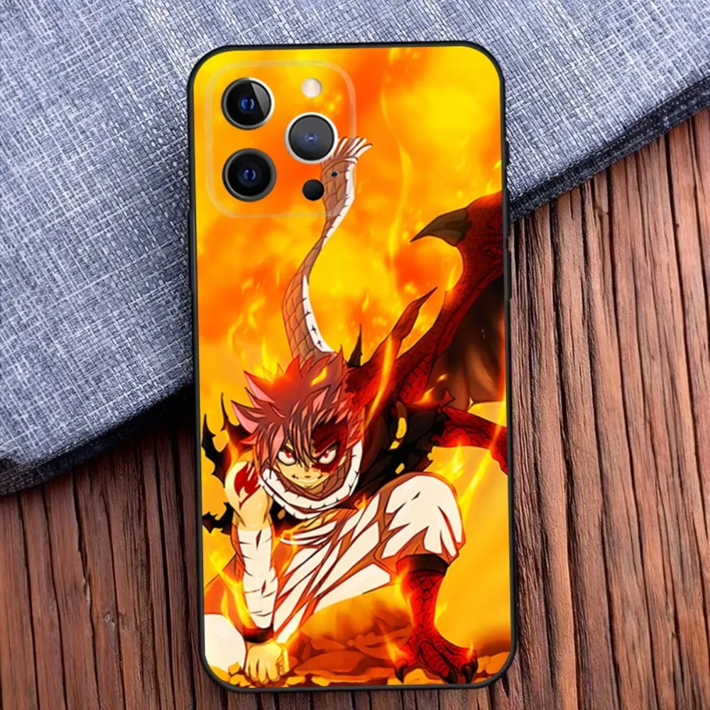 Anime Natsu Dragneel Phone Case For iPhone 16,15,14,13,12,11,Pro,X,XS,Max,XR,Plus,Mini Soft Black Cover